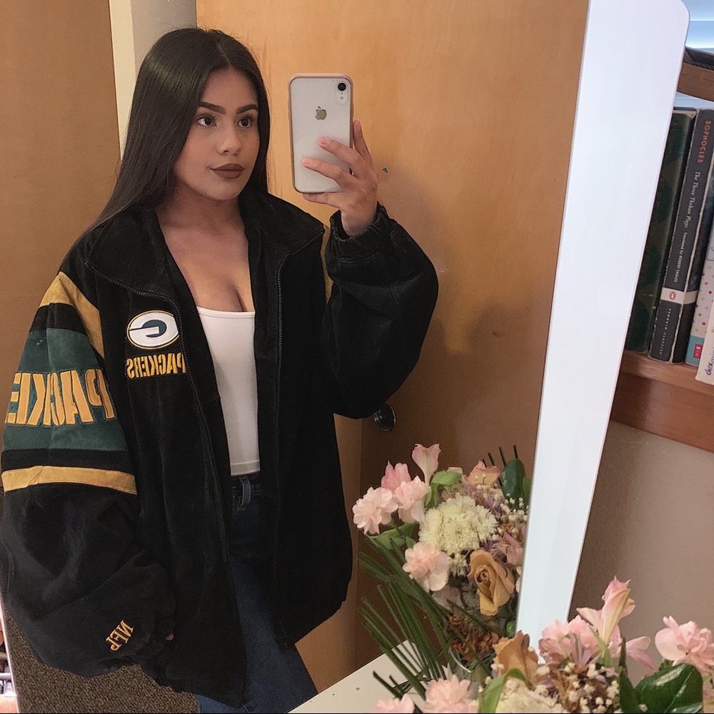 NFL Green Bay Packers Suede Leather Jacket💚